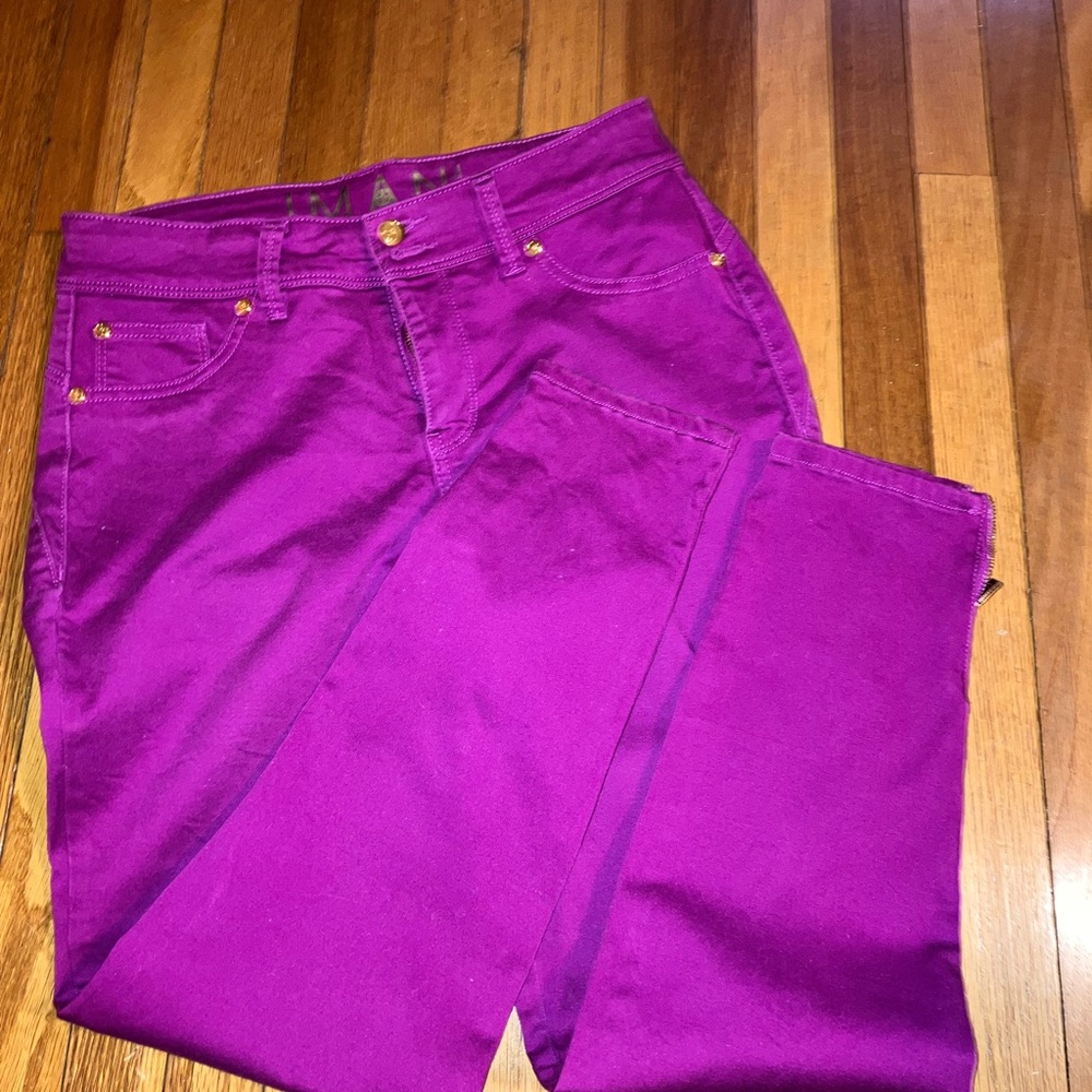 Size 8 IMAN Women's Vibrant Purple Skinny Jeans